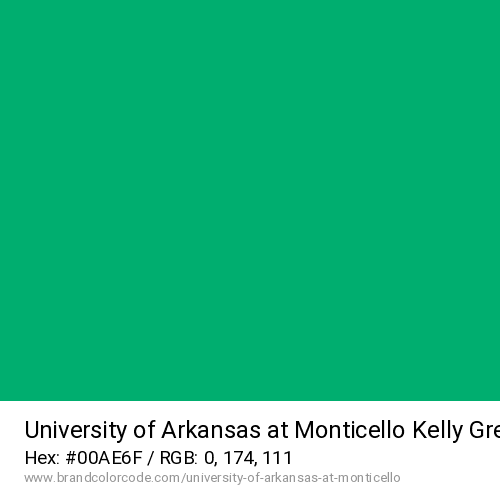 University of Arkansas at Monticello's Kelly Green color solid image preview