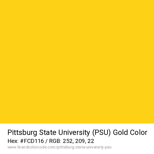 Pittsburg State University (PSU)'s Gold color solid image preview