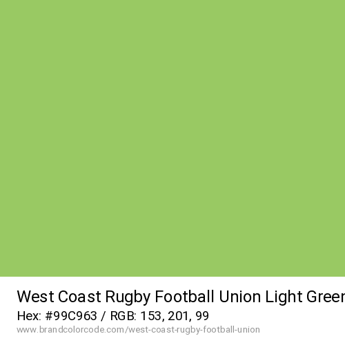 West Coast Rugby Football Union's Light Green color solid image preview