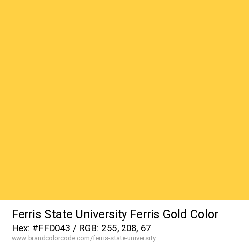 Ferris State University's Ferris Gold color solid image preview