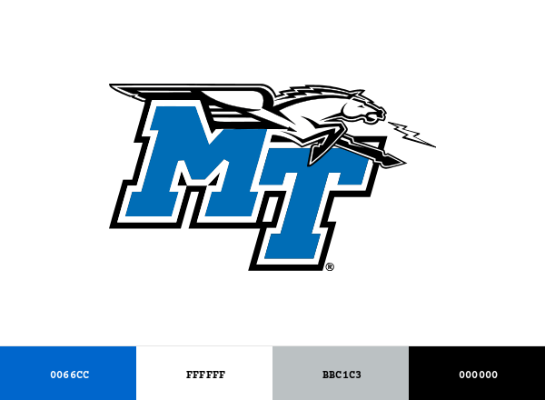 Middle Tennessee Blue Raiders Brand & Logo Color Palette