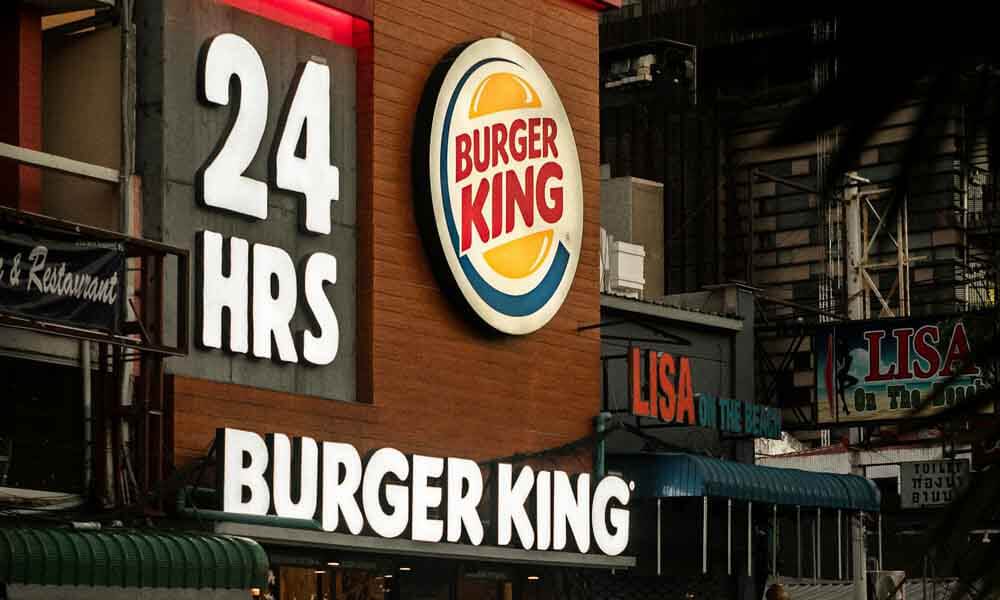 24-hour Burger King outlet in the late evening