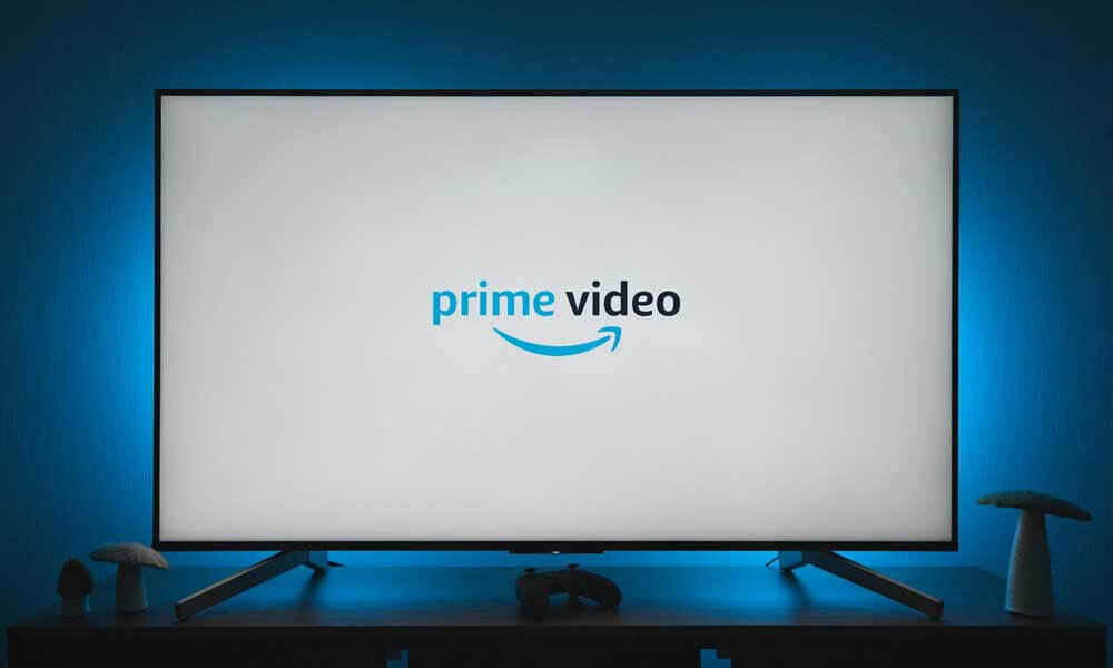 Amazon Prime video logo on a black TV