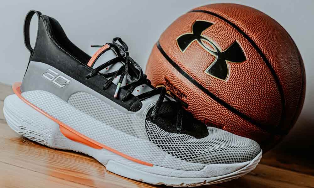 Shoe with Under Armour basketball