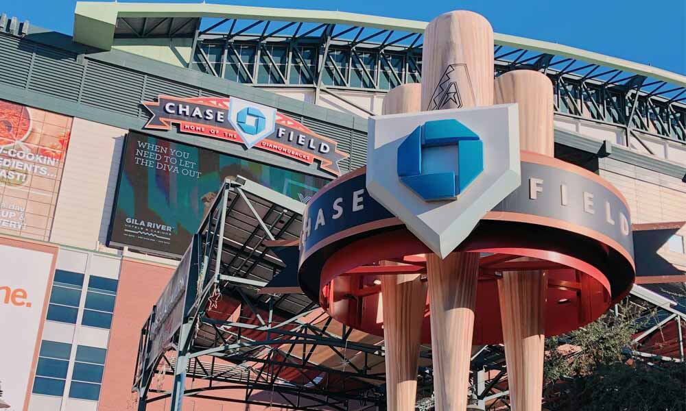 Chase blue logo at Chase field