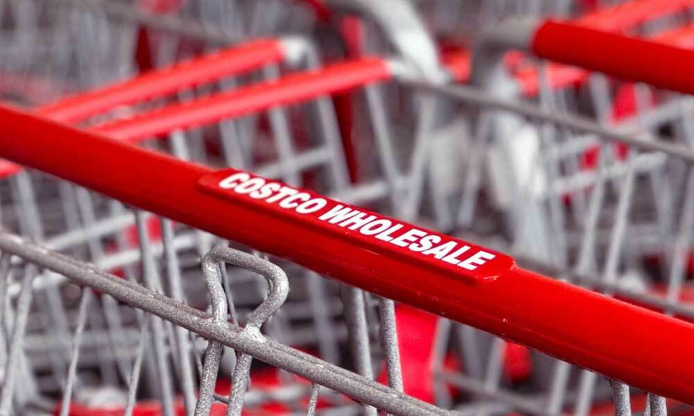 Closeup of Costco Wholesale shopping carts