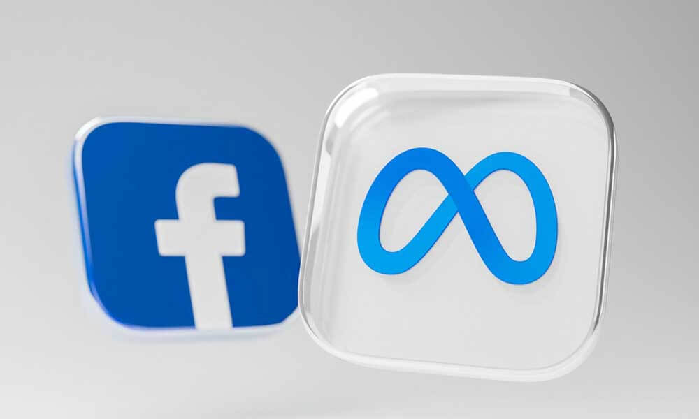 Facebook and Meta logos in 3D