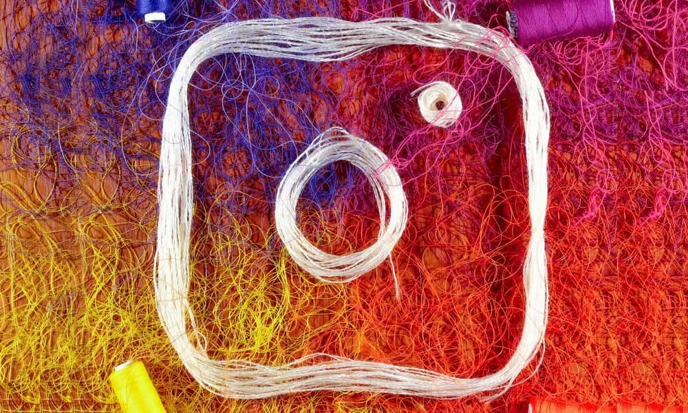 Instagram logo made with threads