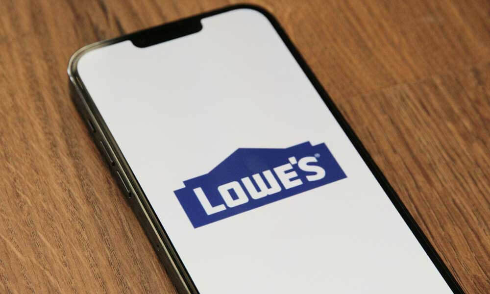 Lowe's app loading on mobile phone