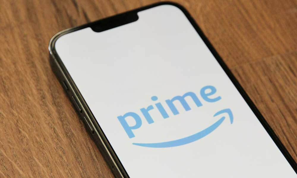 Mobile phone with Amazon Prime blue logo
