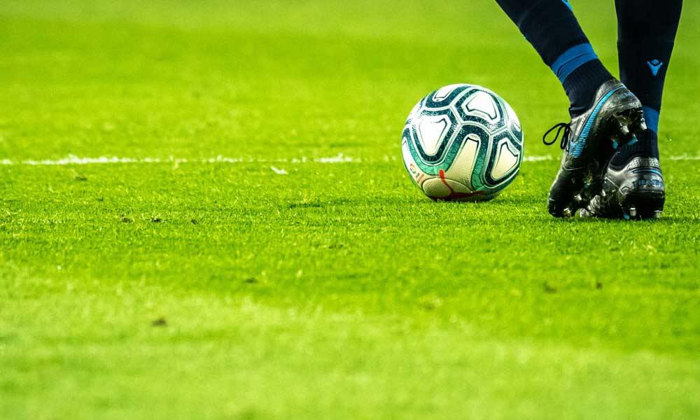 Player about to kick football