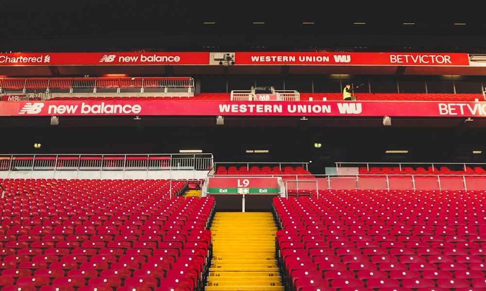 Seats in the Liverpool Football Club stadium