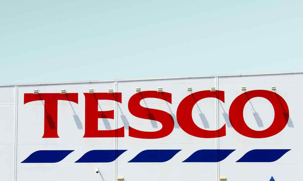 Tesco logo in front of store