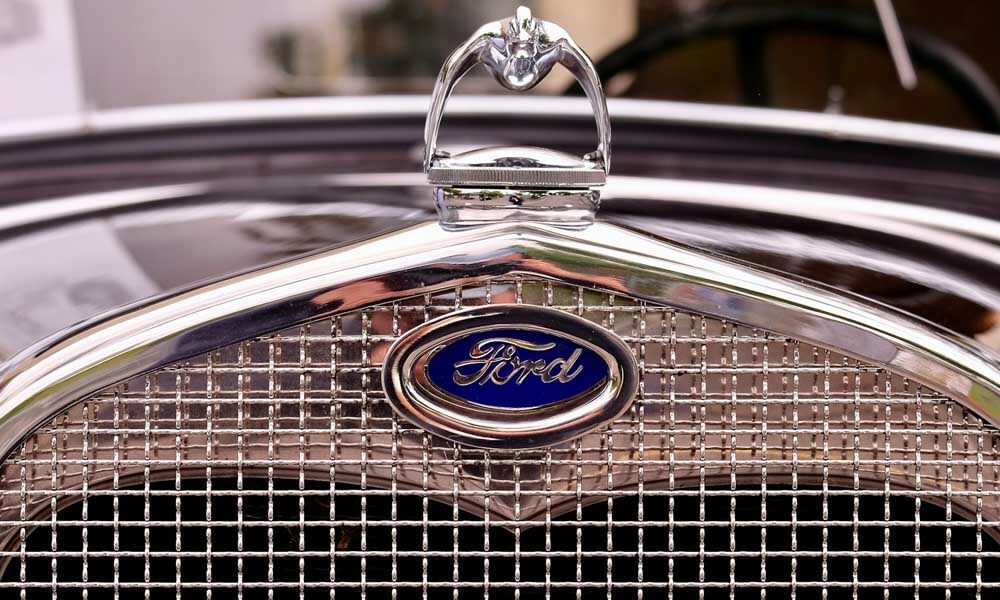Ford logo on vintage car