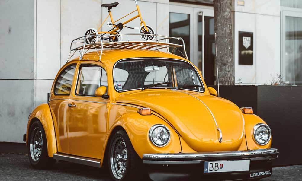 Yellow Volkswagen Beetle car